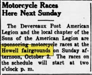 Howell Fairgrounds - Sept 1938 Motorcycles (newer photo)